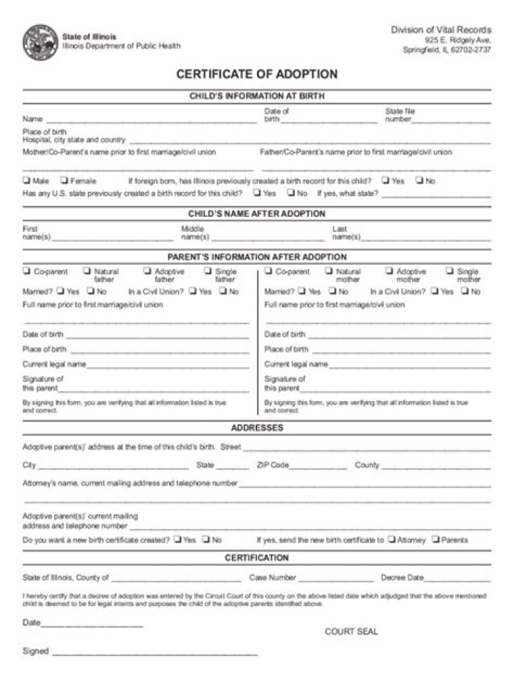 Are Illinois adoption records open?