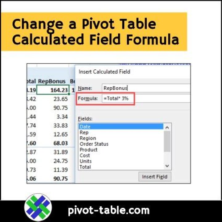 Can I insert a formula in a pivot table?