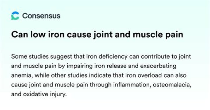 Can low iron cause joint and muscle pain?