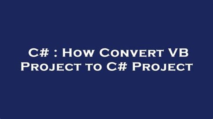 Can we convert VB project to C#?