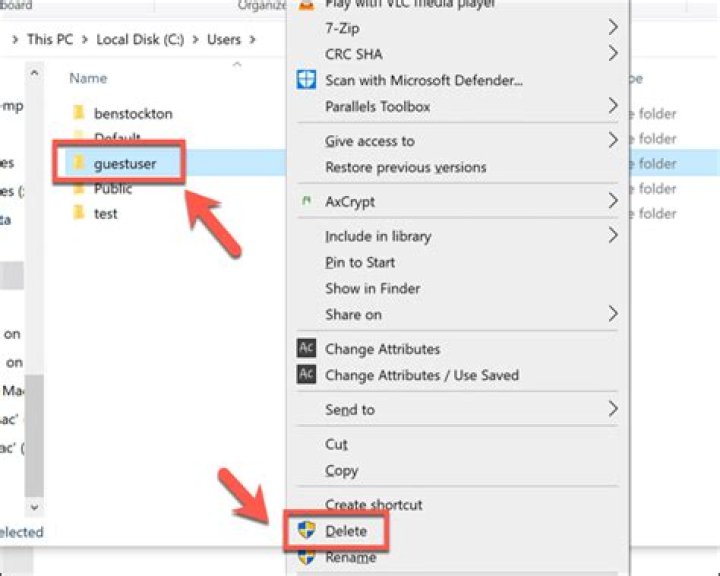 Can you delete user folder windows?
