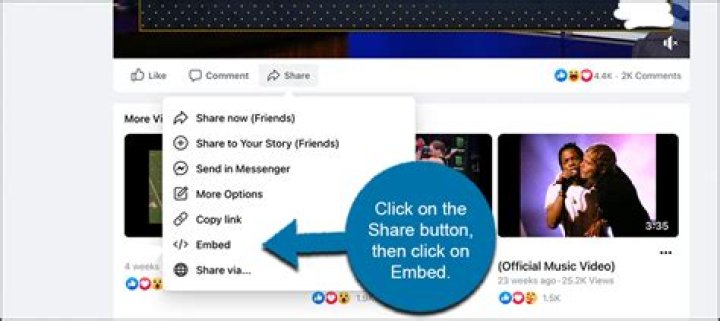 Can you embed a Facebook video on a website?