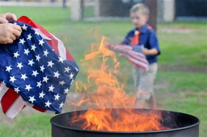 Do Boy Scouts burn flags?