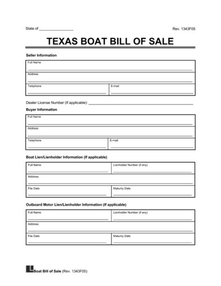 Does a boat bill of sale have to be notarized in Texas?