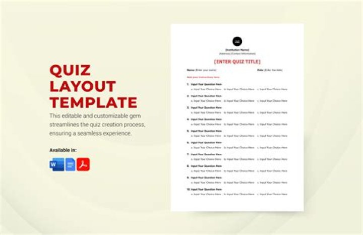 Does Microsoft Word have a quiz template?