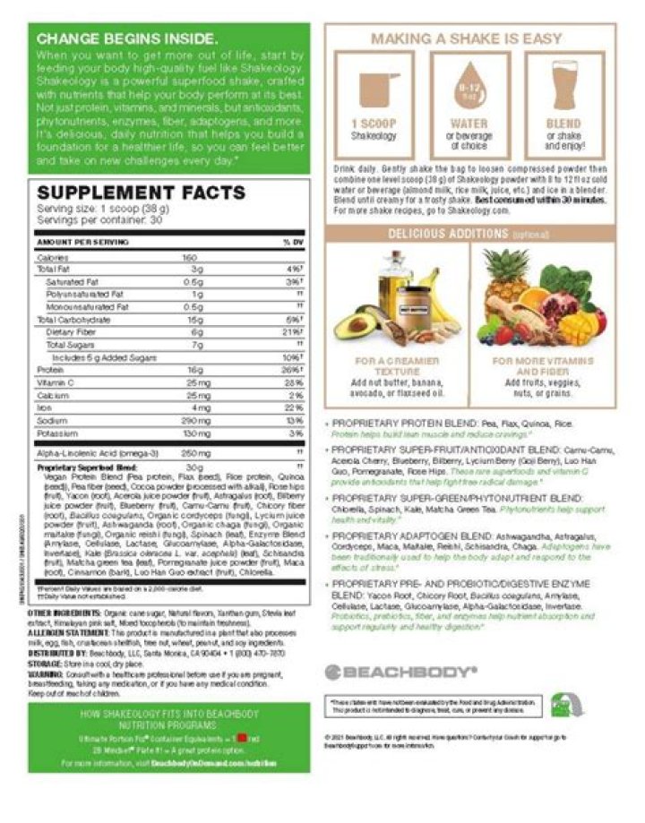 Does Shakeology have bad ingredients?