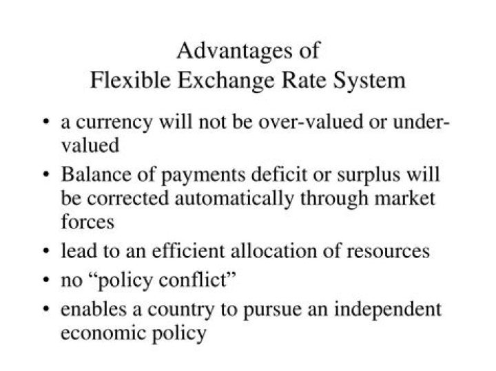 How are flexible exchange rates used to eliminate a balance of payments deficit or surplus?