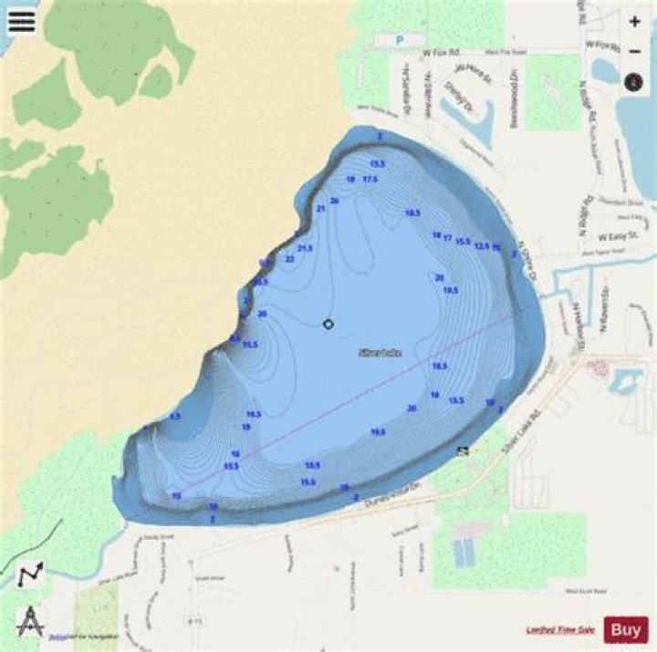 How big is Silver Lake in Fenton MI?