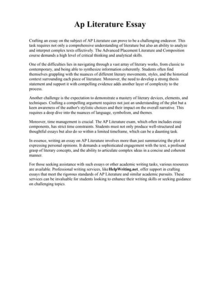 How can I improve my AP Literature essay?