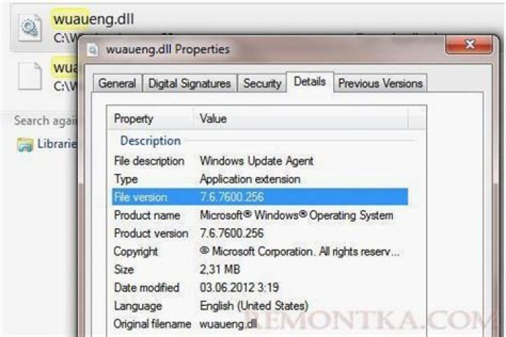 How can you install the Wuaueng dll file?