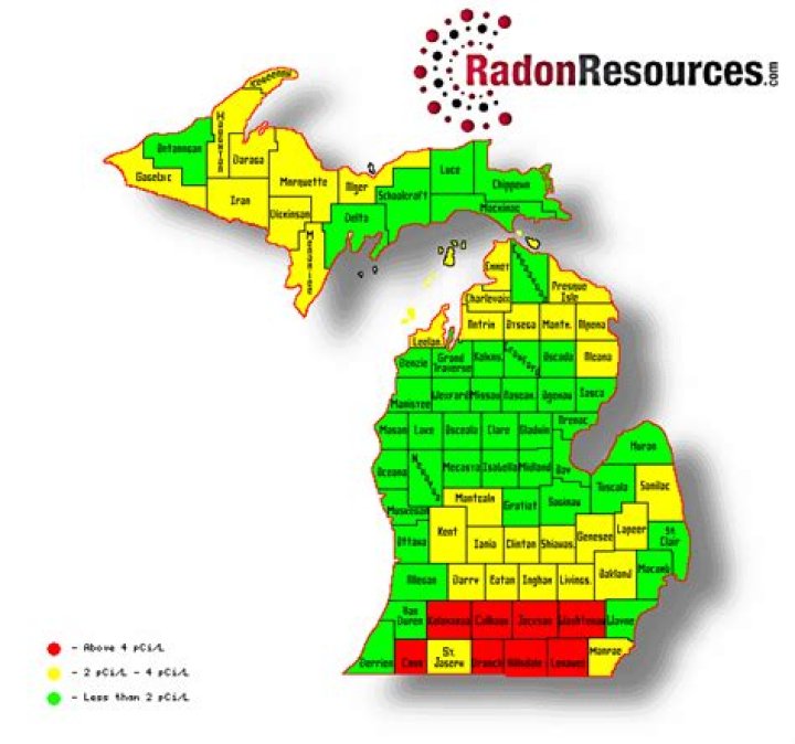 How common is radon in Michigan?