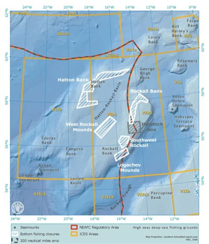 How deep is the water around Rockall?