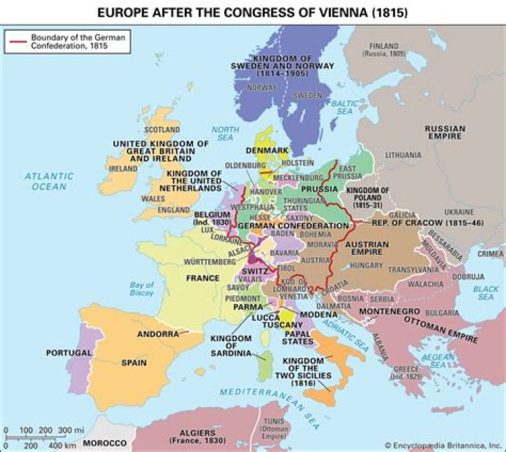 How did Congress of Vienna change the map of Europe?