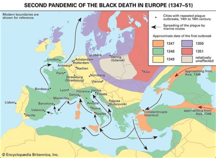 How did geography affect the Black Death?