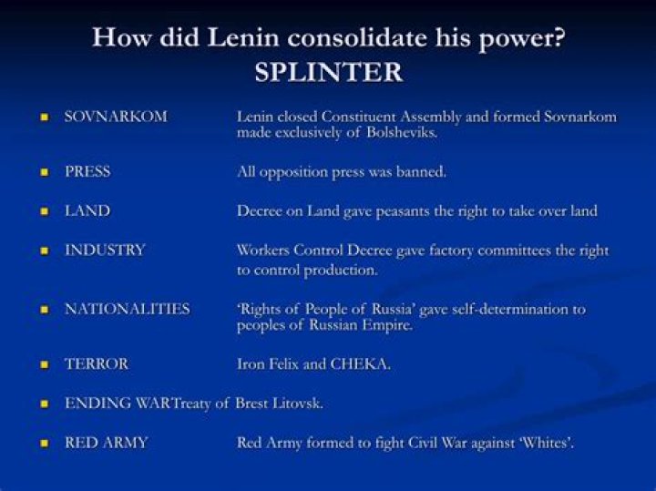 How did Lenin consolidate his power?