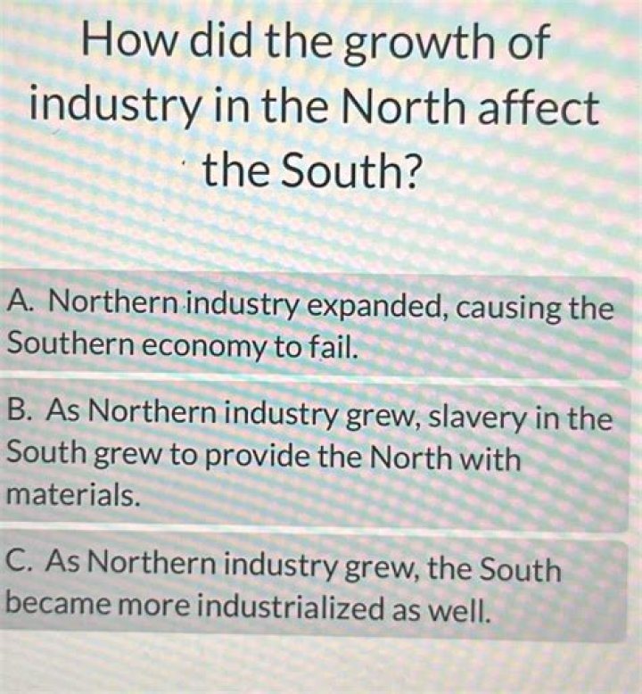 How did Northern industry affect the South?