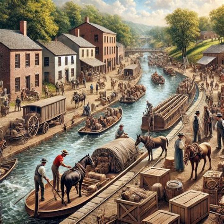 How did the canals help expand the national market economy?