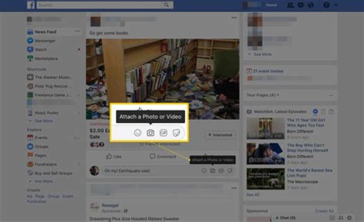 How do I attach a video to a Facebook comment?