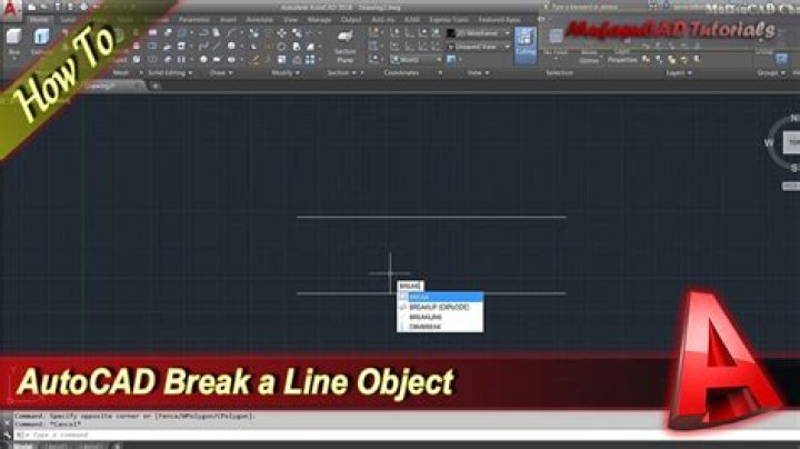 How do I break a line in AutoCAD?