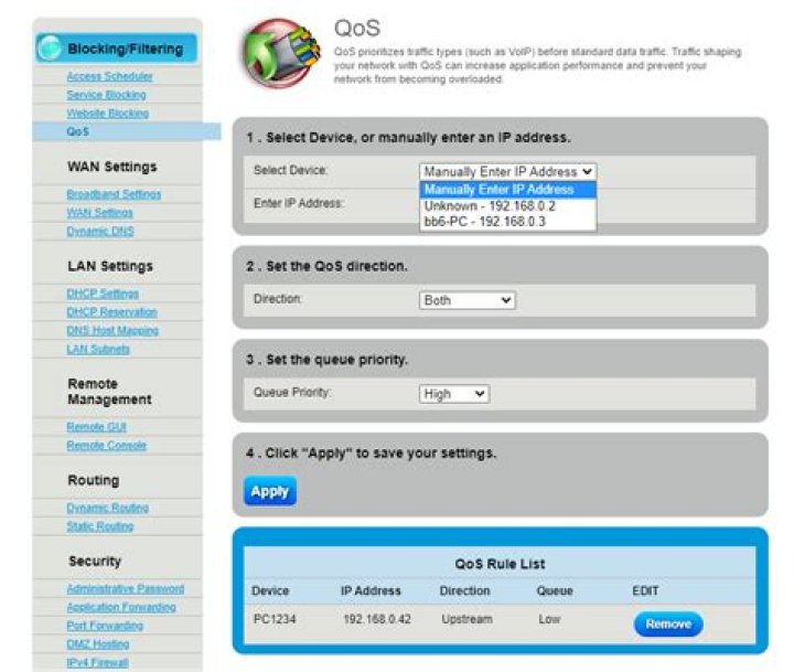 How do I change the QoS on my Arris router?