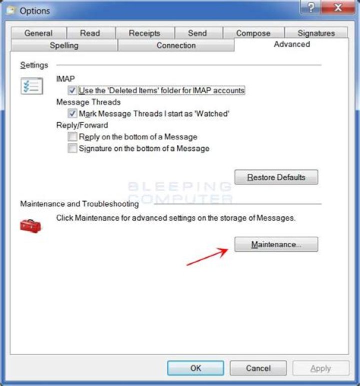 How do I change the storage folder in Windows Live Mail?