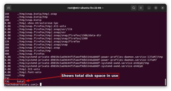 How do I check disk space on a specific directory in Linux?