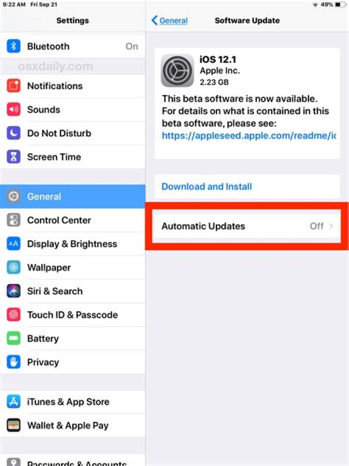 How do I check iOS update history?