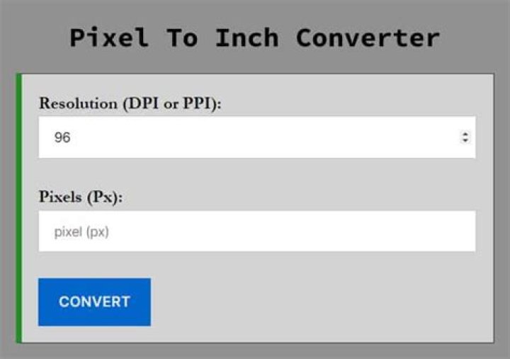 How do I convert inches to pixels?