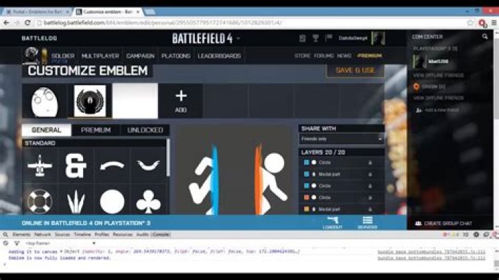 How do I copy my battlelog emblem to my companion?