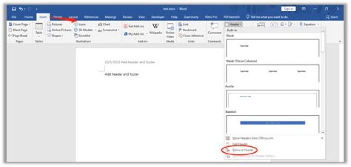 How do I download headers and footers in Word?