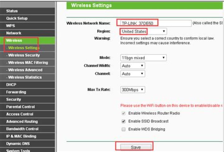 How do I enable wireless settings?