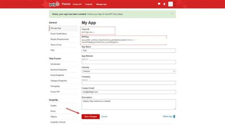 How do I find my Yelp API Key?