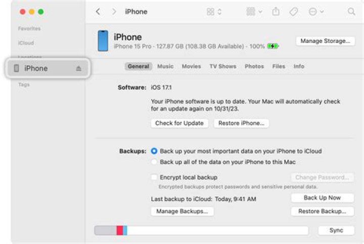 How do I find Pictures on my iPhone from Finder?