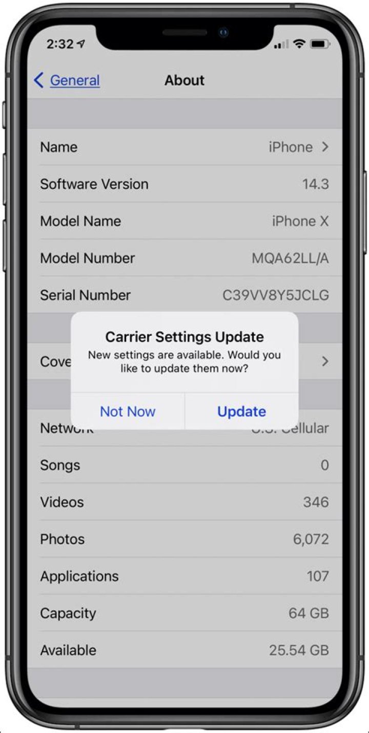 How do I fix carrier settings on my iPhone?