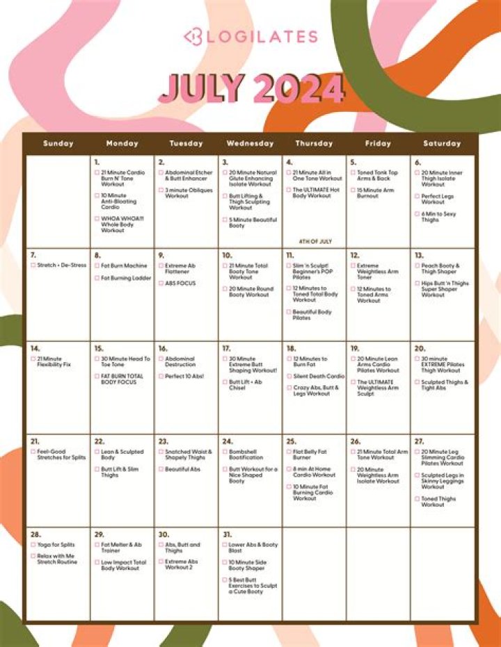 How do I follow Blogilates calendar?
