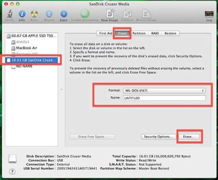 How do I Format a USB drive on Mac El Capitan?