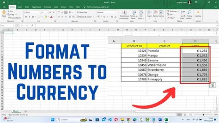 How do I format currency in Excel 2013?