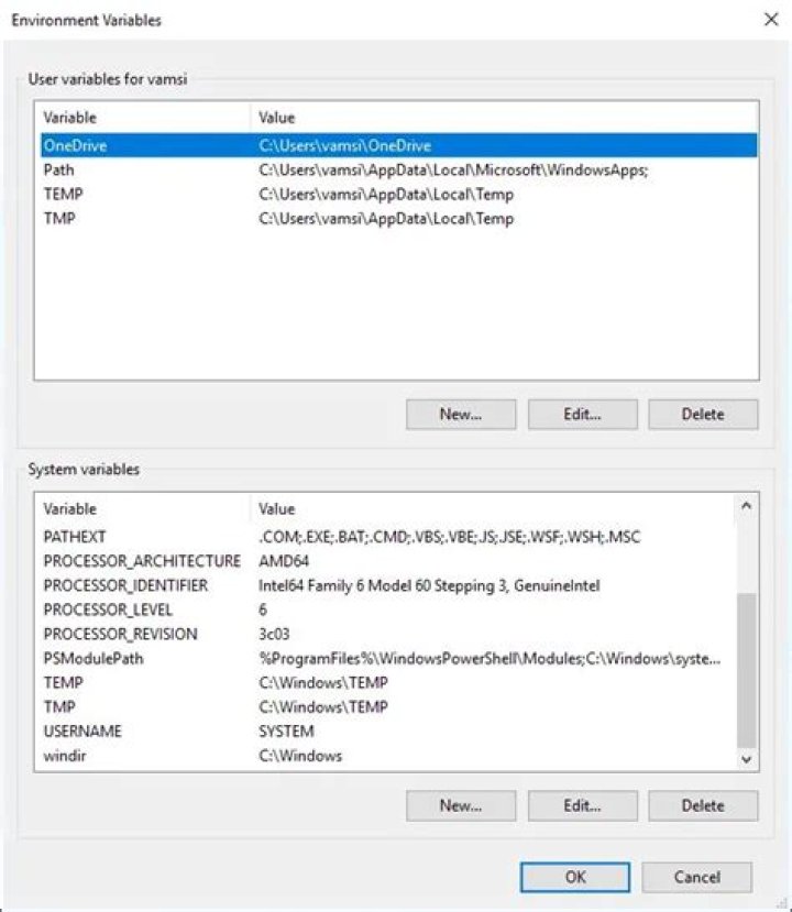 How do I get a list of all environment variables in Windows?