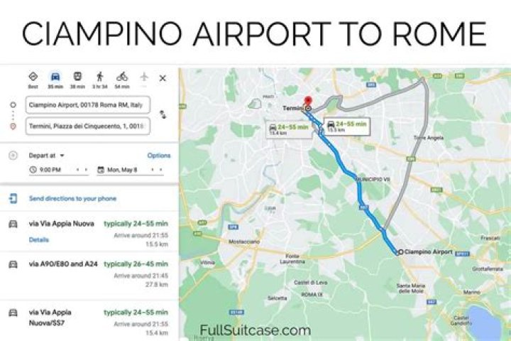 How do I get from Ciampino airport to Rome?