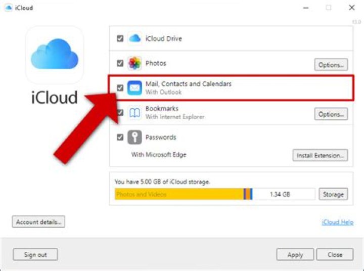 How do I get my iCloud contacts to sync with Outlook?