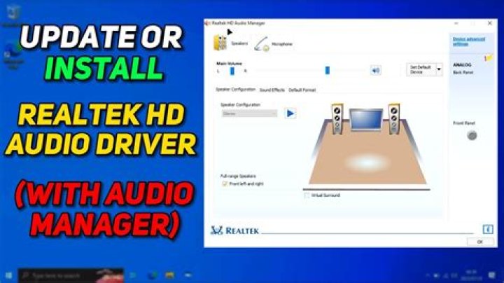 How do I get Realtek HD Audio Manager for Windows 7?