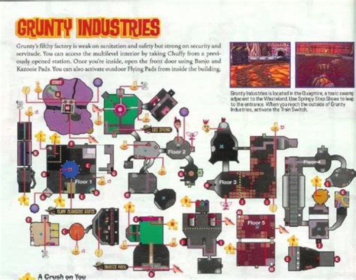How do I get to floor 4 Grunty Industries?