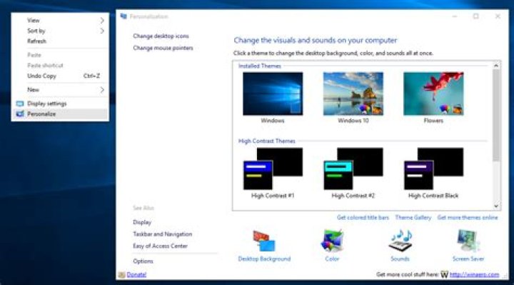 How do I install Personalization in Windows 10?