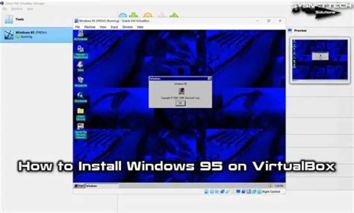 How do I install Windows 95 on a virtual machine?