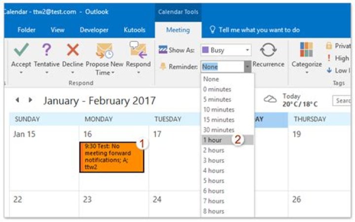 How do I manage Calendar reminders in Outlook?