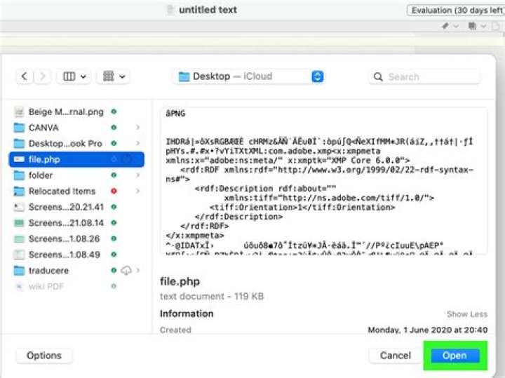How do I open a PHP file in NetBeans?
