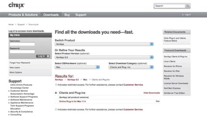 How do I print from Citrix on a Mac?