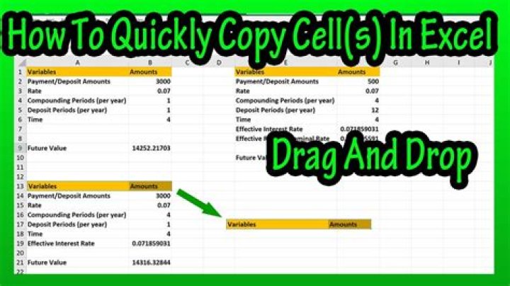 How do I quickly copy cells in Excel?