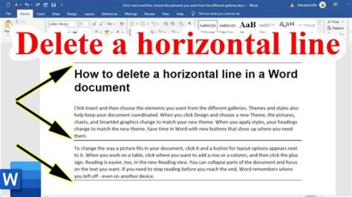 How do I remove a horizontal line in Word for Mac?