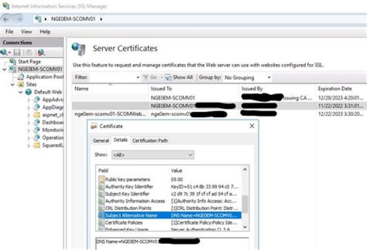 How do I renew my SCOM gateway certificate?